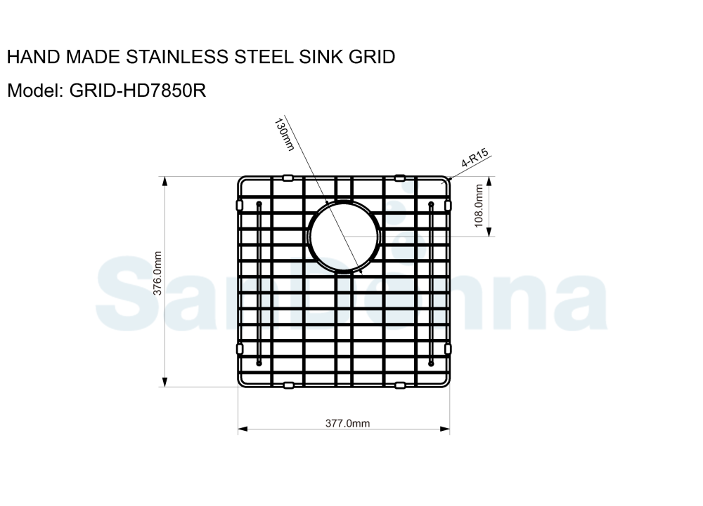 Gratar protectie chiuveta SanDonna GRID HD7850R, 78x50 - imagine oficiala 1 [1]