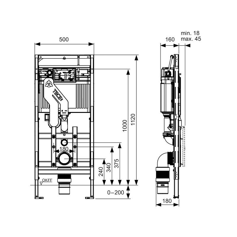 REZERVOR WC INCASTRAT 3-9L 50X112CM TECELUX 9600400 [2]