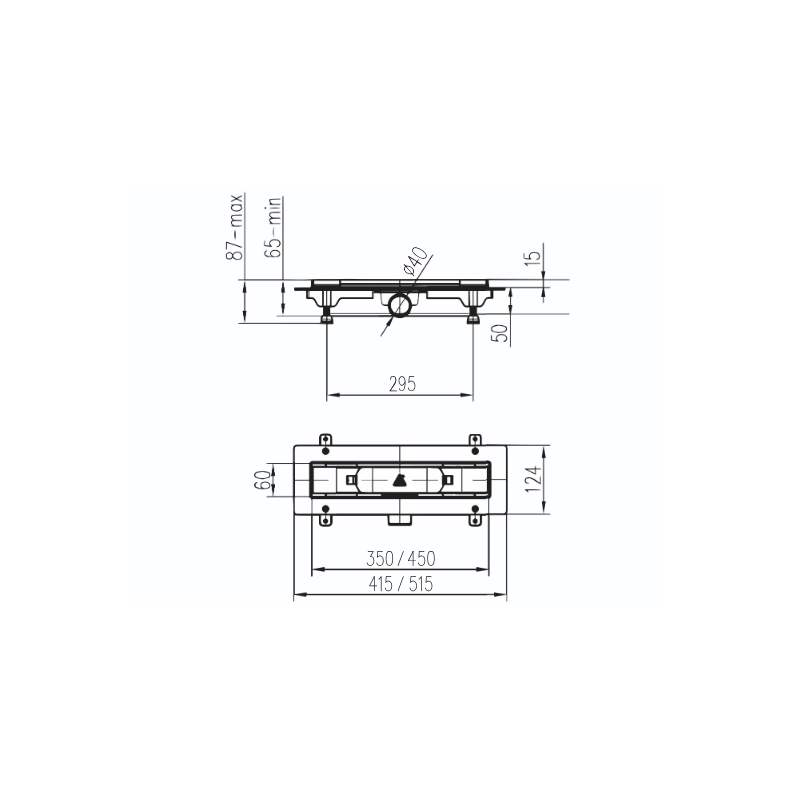RIGOLA DUS 350MM PLASTIC LIV GALAXY 674712 [2]