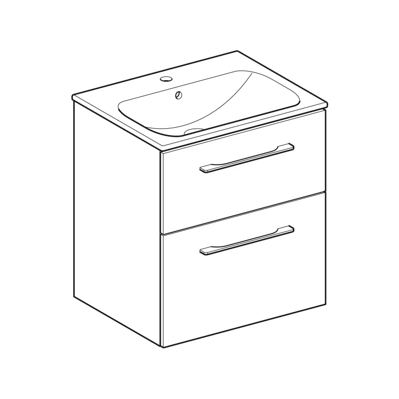 Set lavoar mobilier Geberit Selnova Square margine îngustă cu mobilier și două sertare 501.236.00.1 [2]