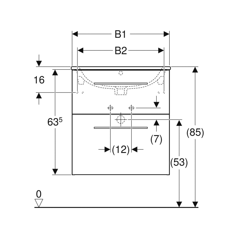 Set lavoar mobilier Geberit Selnova Square margine îngustă cu mobilier și două sertare 501.236.00.1 [4]