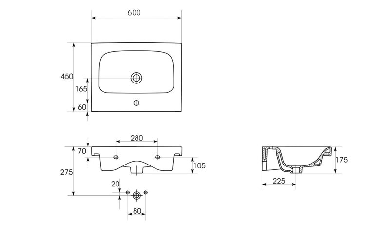 SET MOBILIER BAIE DULAP SI LAVOAR MODUO 60 ALB S801-223-DSM CERSANIT [4]
