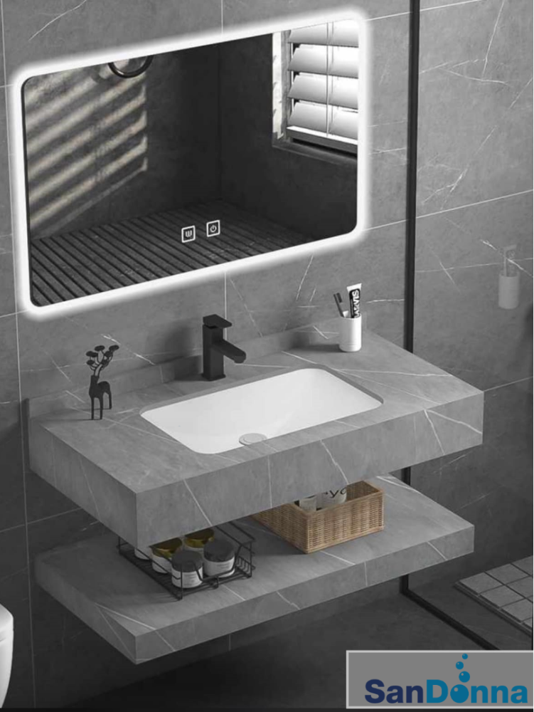 Set mobilier baie SanDonna LUMI N 100 cm Negru - imagine oficiala 1 [3]