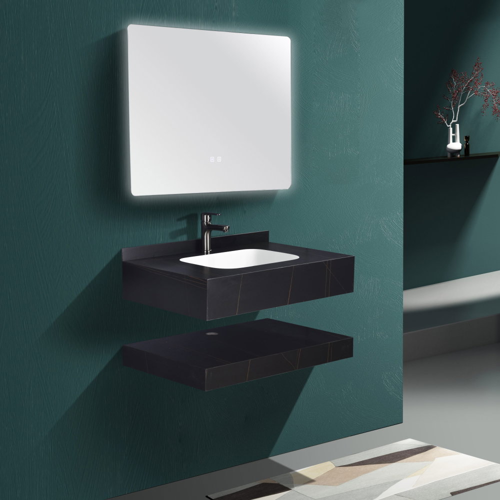 Set mobilier baie SanDonna LUMI N 100 cm Negru - imagine oficiala 1 [4]