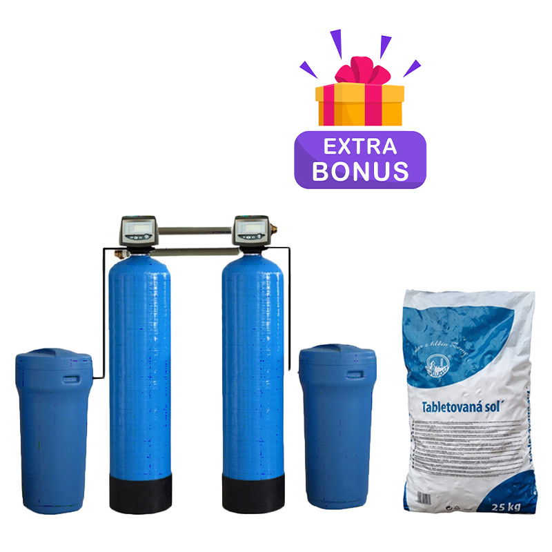 Statie dedurizare apa Soft 100 Twin vana Performa Q=4,0 MC/H cu by-bass AQUA09170100040 Aquapur Valhoh Valrom [1]