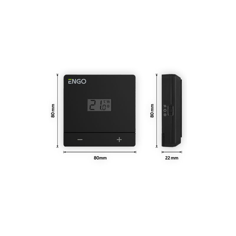 TERMOSTAT DE AMBIENT CU FIR ENGO EASY-BATB NEGRU [2]