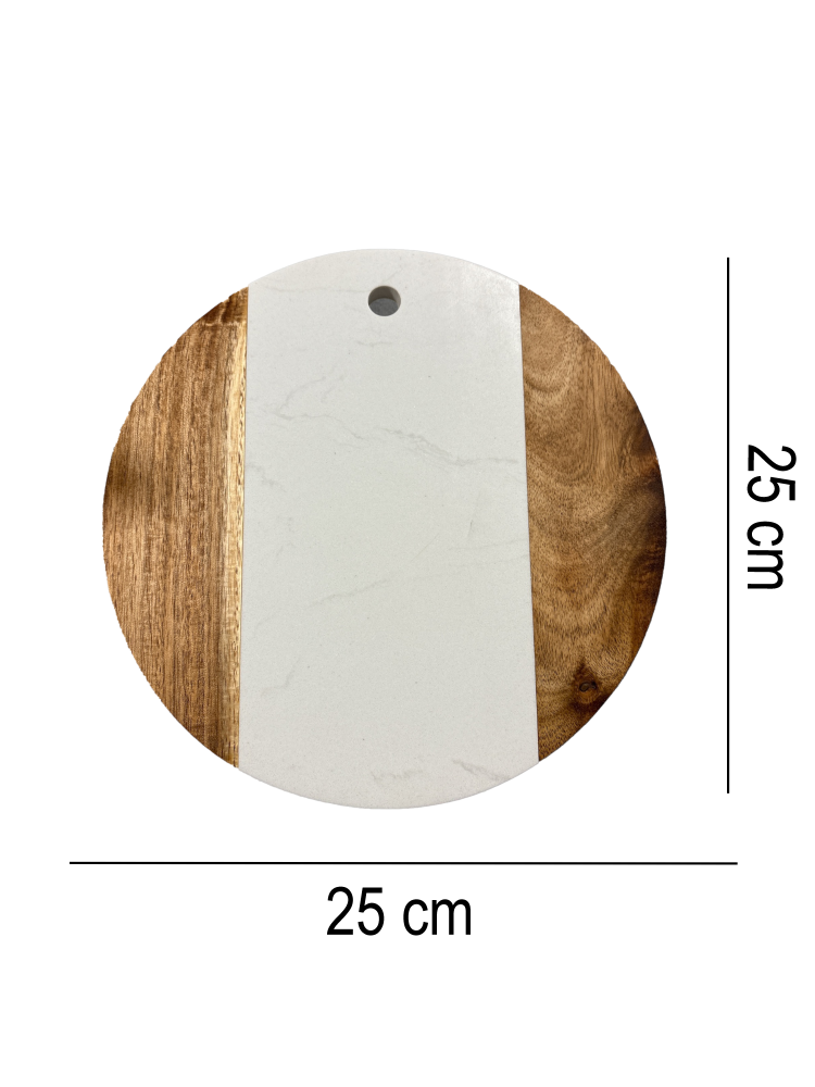 Tocator de bucatarie SanDonna 747 Alb, rotund, 25 x 25 cm, cod 6427365018664 [1]