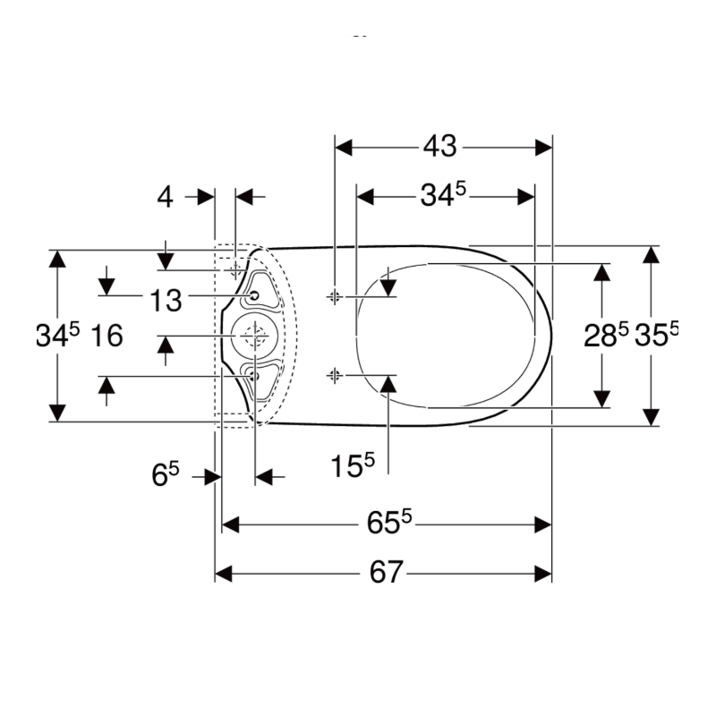 VAS WC STATIV GEBERIT SELNOVA PENTRU REZERVOARE APARENTE MONTAT PE VAS SPALARE VERTICALA EVACUARE VERTICALA 500281017 [3]