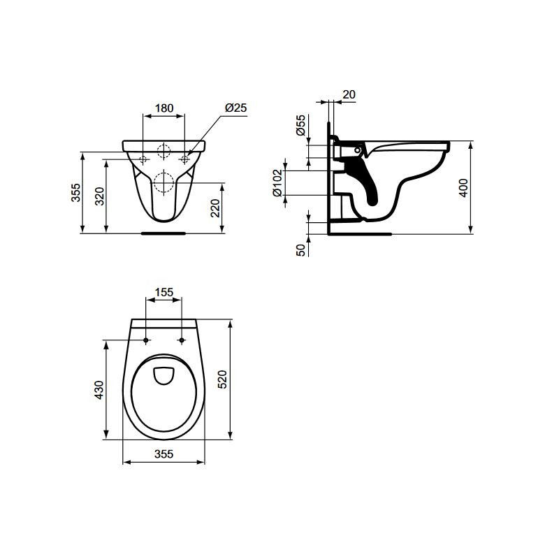 VAS WC SUSPENDAT ALPHA RIMLESS IDEAL STANDARD [3]