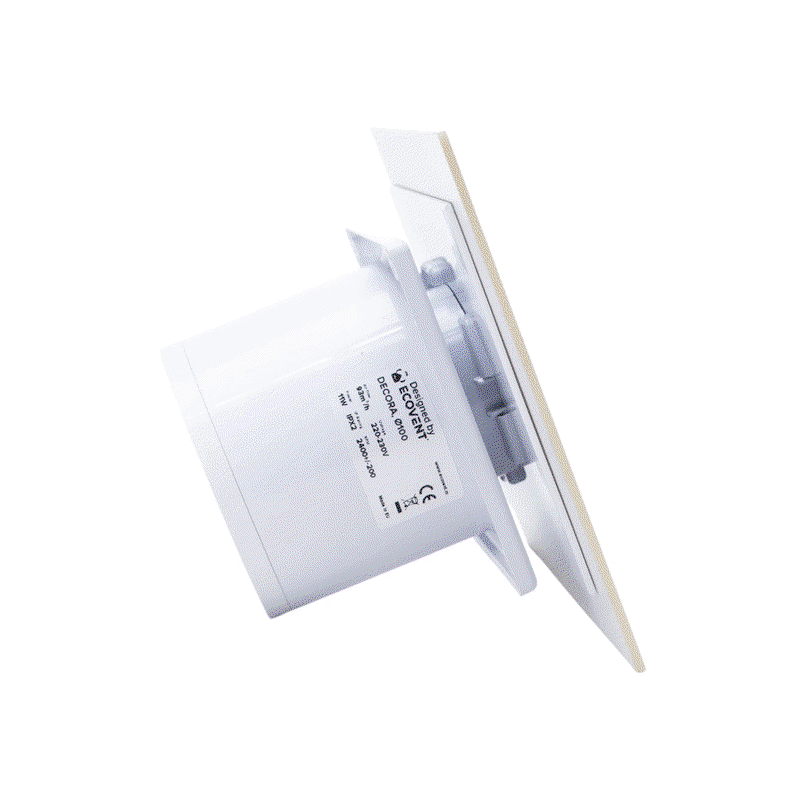Ventilator baie Ecovent DECORA Ø100 Silent, senzor umiditate, timer, clapetă antiretur, 93 m³/h, bej [2]