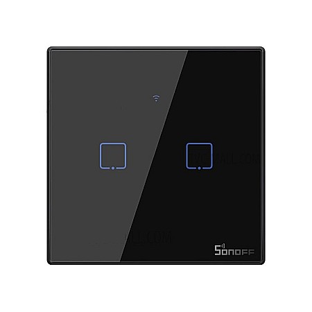 Sonoff t3eu2c-tx touch wifi si rf intrerupator cu 2 canale negru [0]