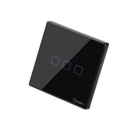 Sonoff t3eu3c-tx touch wifi si rf intrerupator cu 3 canale negru [0]