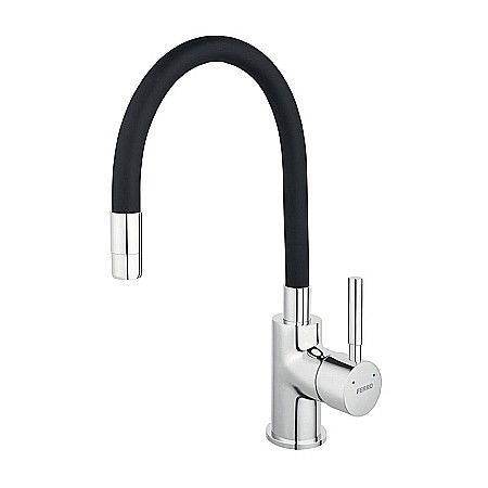 Baterii bucatarie - BATERIE BUCATARIE FERRO BZA4B STATIVA CU PIPA FLEXIBILA ZUMBA NEAGRA