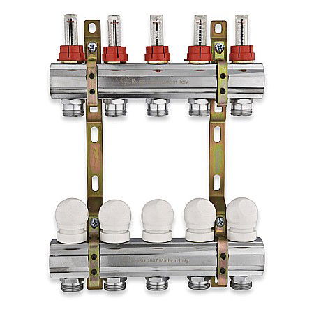 Incalzire in pardoseala - DISTRIBUITOR+COLECTOR 1-3/4 4 CAI CU DEBITMETRE TESA (220TT-06-03)