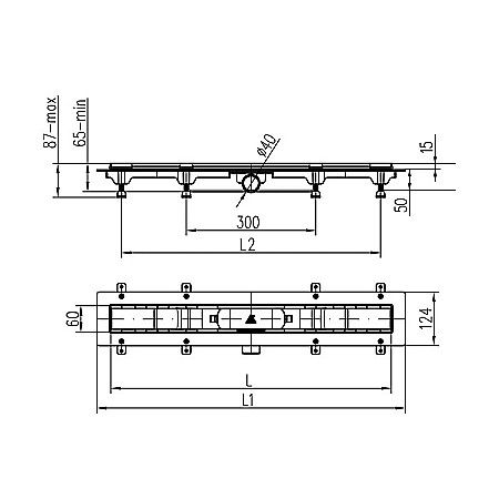 RIGOLA DUS LIV 450MM GRILA INOX GALAXY RAMA INOX 674748 [2]