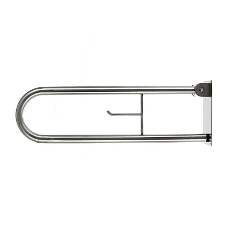 Obiecte Sanitare - BARA CU PORTHIRTIE DUBLU RABATABILA CROM 73X23,5X11CM PENTRU PERSOANE CU DIZABILITATI