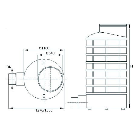 Camin vizitare Kompactkit 1out d.200/160 h= 880 fara capac [1]