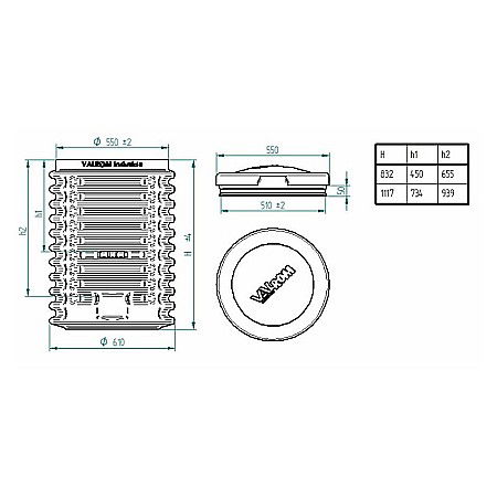 Camin apometru eco D.550 H=800 cu capac Waterkit [1]