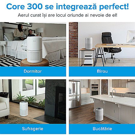 PURIFICATOR DE AER LEVOIT CORE 300 FILTRU TRUE HEPA CARBON ACTIV SUPER SILENT TOUCH SCREEN ALB [1]