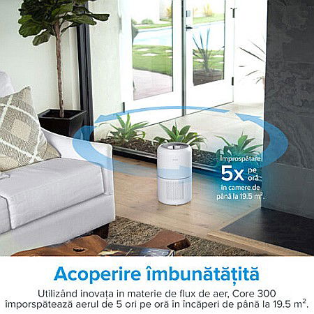 PURIFICATOR DE AER LEVOIT CORE 300 FILTRU TRUE HEPA CARBON ACTIV SUPER SILENT TOUCH SCREEN ALB [6]