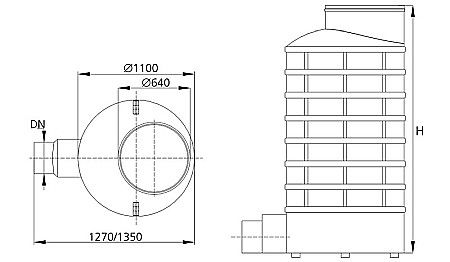 Camin vizitare 1out d.200/160 h=1130 fara capac Kompactkit [1]