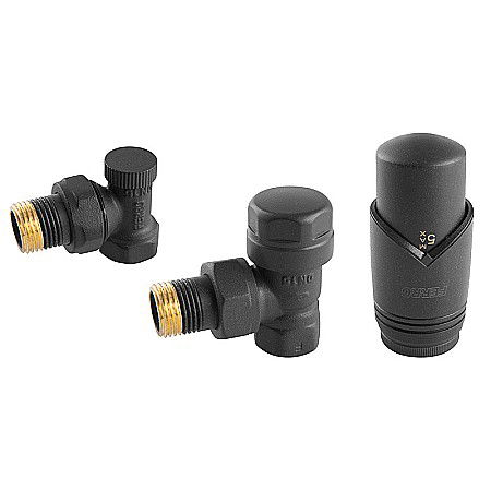 Termice - SET ROBINETI CALORIFER TUR RETUR 1/2 FERRO ZTM31AT CU CAP TERMOSTATAT GT33 ANTRACIT