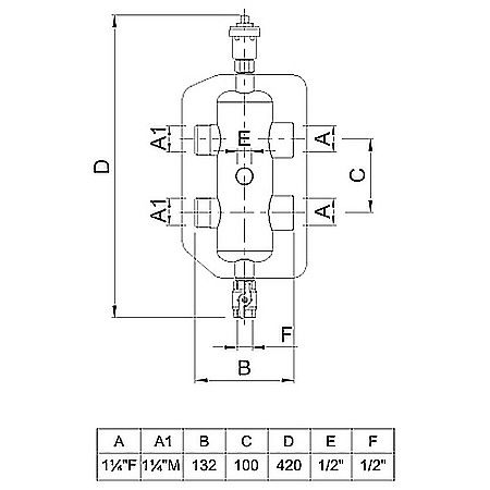 BUTELIE EGALIZARE INOX 11/4 ( SEPARATOR HIDRAULIC ) TESA [1]