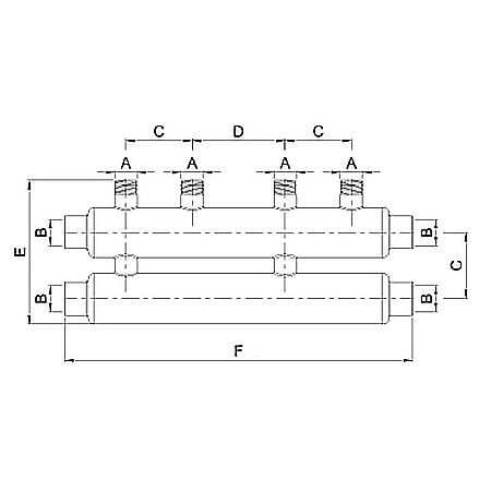 DISTRIBUITOR COLECTOR INOX 11/4-1 TESA ITALY 3+1 [1]
