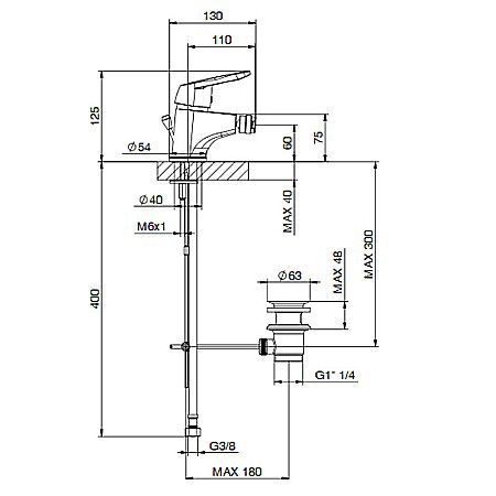 BATERIE MONOCOMANDA BIDEU TIEMME D02SS DELTA FARA VENTIL CROM [1]