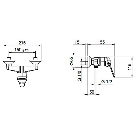 BATERIE MONOCOMANDA CABINA DUS G04 GAMMA CROM FARA ACCESORII TIEMME [1]