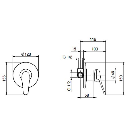 BATERIE MONOCOMANDA INGROPATA TIEMME G06 GAMMA PENTRU CABINA DUS CROM [1]