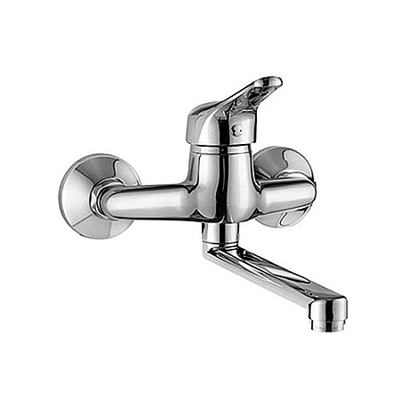 Obiecte Sanitare - BATERIE MONOCOMANDA DE PERETE SPALATOR TIEMME K03 GAMMA MANETA FRONTALA CROM