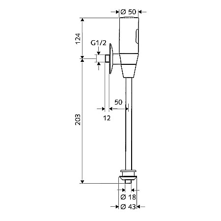 ROBINET PISOAR CU SENZOR INFRAROSU SCHELLTRONIC 9 V AUTOMAT DN,15 011130699 SCHELL [1]