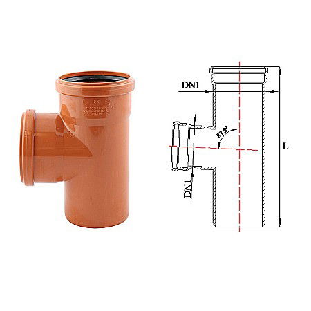 Fitinguri PVC canalizare exterioara - RAMIFICATIE PVC 110-110-90 PORTOCALIE KOMPACTKIT VALROM