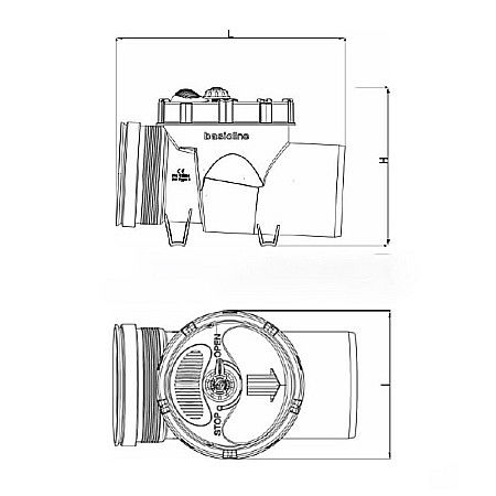 CLAPETA ANTIRETUR PVC 160  CU INCHIZATOR KOMPACTKIT VALROM [1]