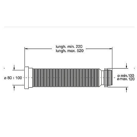 BURDUF WC FLEXIBIL 220-550MM BN 8250EX55B0 0180004 BONOMINI [1]