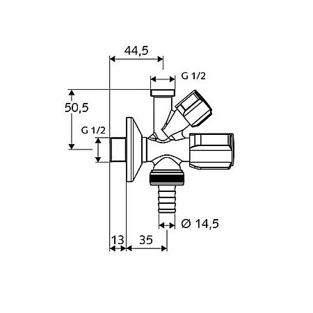 ROBINET COMBINAT 1/2-1/2-3/4 035690699 SCHELL 48035690 [1]