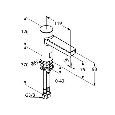 KLUDI BATERIE LAVOAR CU SENZOR ZENTA 3810205 [1]