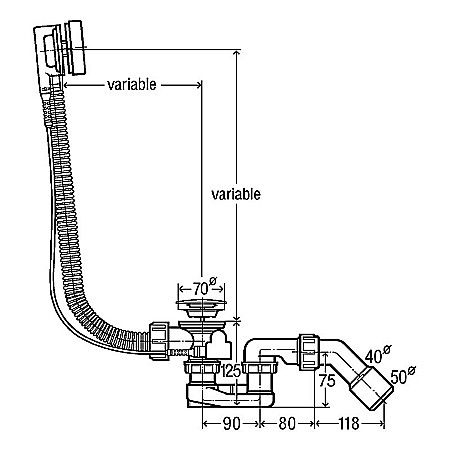 SIFON CADA AUTOMAT 40/50X540-616845 SIMPLEX VIEGA [2]