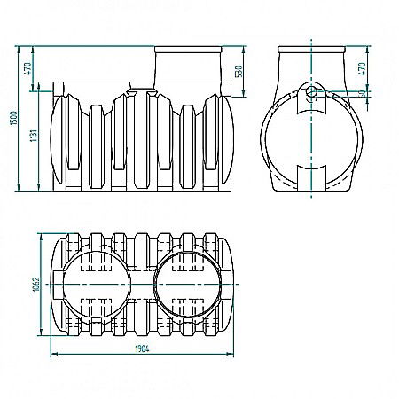 Separator hidrocarburi subteran ns3 fs600 3l/s 1400l necarosabil orizontal 48930000300 Aquaclean Valrom [1]