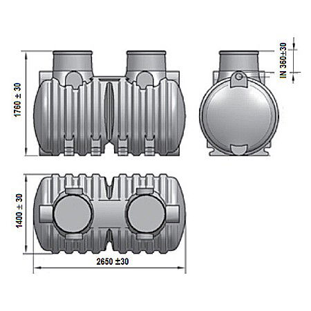 Separator hidrocarburi subteran ns6 fs1200 6l/s 3000l necarosabil orizontal 48930000600 Aquaclean Valrom [1]