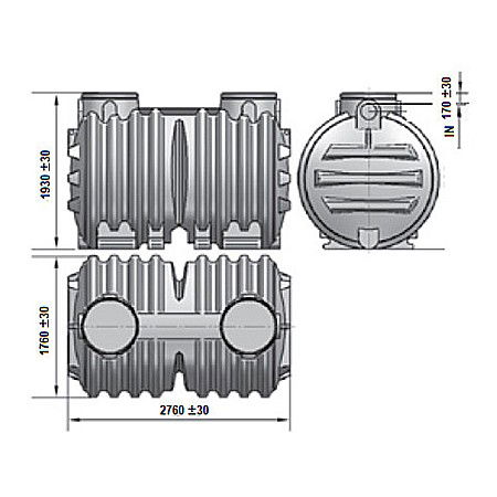 Separator grasimi subteran ng15 15l/s 4700l necarosabil orizontal 48910001500 Aquaclean Valrom [1]