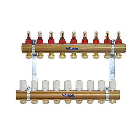 DISTRIBUITOR+COLECTOR 1-3/4 10 CAI CU DEBITMETRE PEXKIT VALROM 66421001600