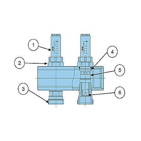DISTRIBUITOR+COLECTOR 1-3/4 10 CAI CU DEBITMETRE PEXKIT VALROM 66421001600 [3]