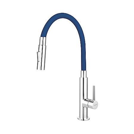 Baterii bucatarie - ZUMBA SLIM 2F BATERIE FERRO ALBASTRA STATIVA BUCATARIE CU PIPA FLEXIBILA BZA43L