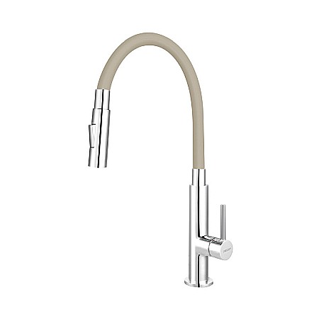 Baterii bucatarie - ZUMBA SLIM 2F BATERIE FERRO BEJ STATIVA BUCATARIE CU PIPA FLEXIBILA BZA43P