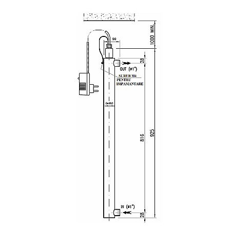 Sterilizator UV statie dezinfectie 412 AL 1X40W Q=2.7mc/h Aquapur Valhoh Valrom [1]