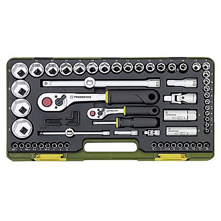 Unelte si scule - TRUSA COMPLETA CU CHEI TUBULARE DE 1/4 SI 1/2 65 PIESE 23286 PROXXON