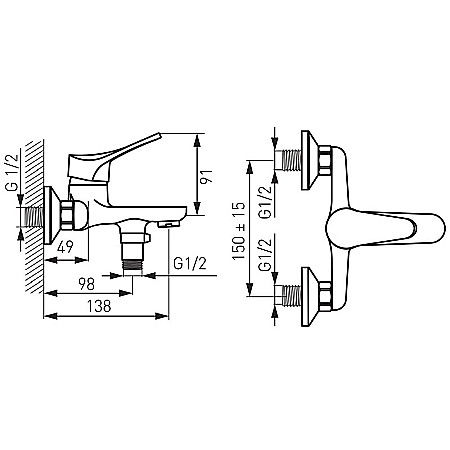 BATERIE CADA DUS FERRO BSL1 PERETE STILLO CROM [1]