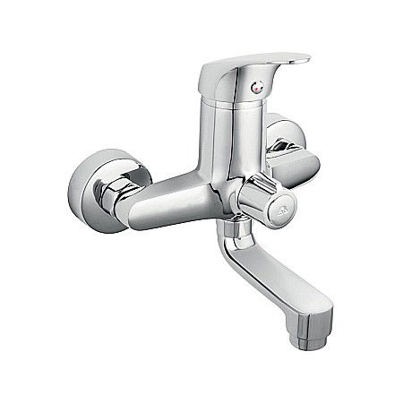 Obiecte Sanitare - BATERIE CADA DUS FERRO BCM1A PERETE CU PIPA MOBILA COMBO CROM